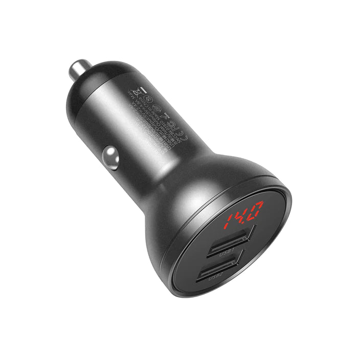 Baseus Digital Display Dual USB 4.8A 24W Car Charger Baseus Digital Display Dual USB 4.8A 24W Car Charger